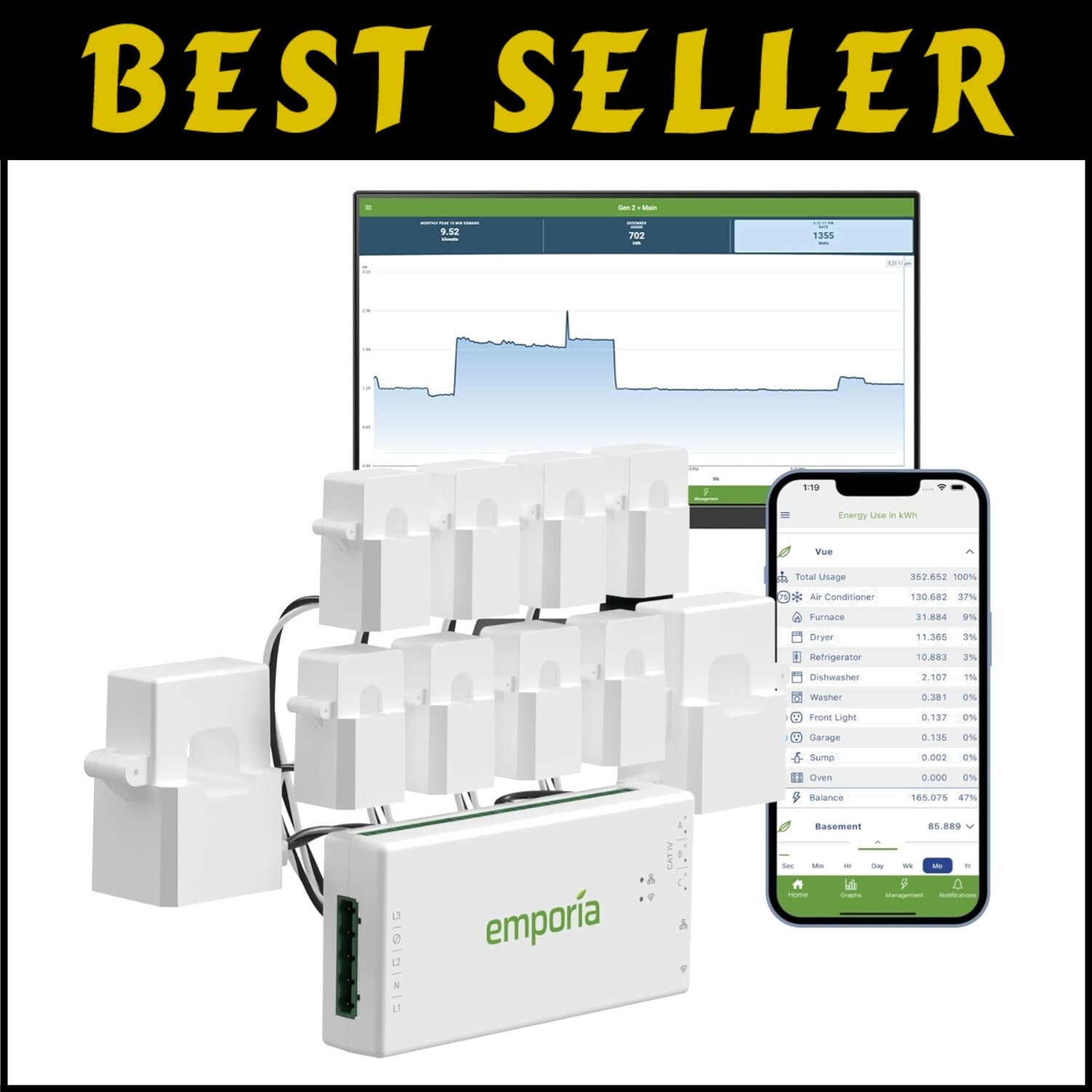 Real-Time 8 Circuit Energy Monitoring System - Smart Home Automation & Savings