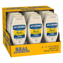 Load image into Gallery viewer, Hellmann’s Real Mayonnaise - Cage-Free, Gluten-Free in 12 Pack Squeeze Bottles