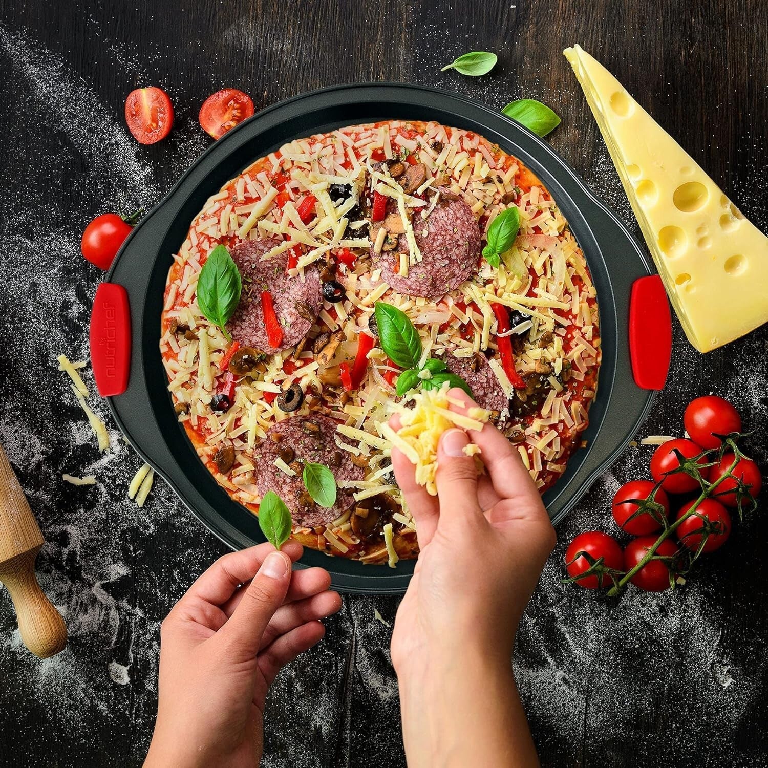 6-Piece Nonstick Bakeware Set - Carbon Steel with Heatproof Silicone Handles