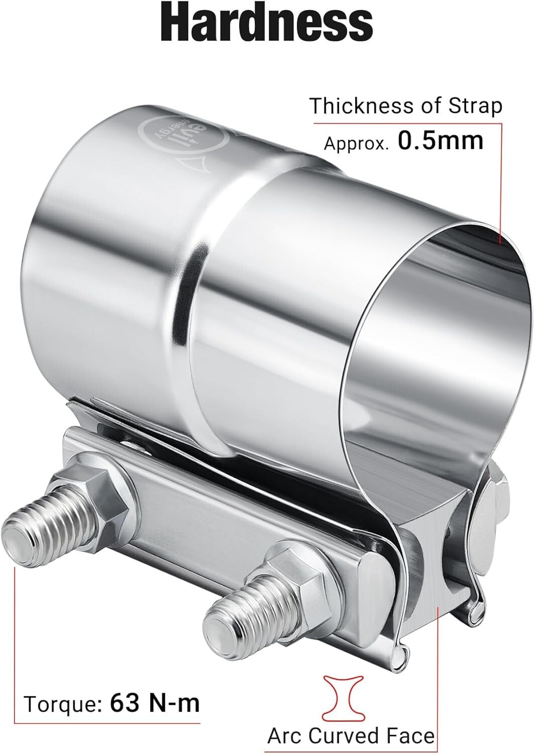 Heavy-Duty 2.25'' Exhaust Clamp - Effective for Pipes & Catalytic Converters