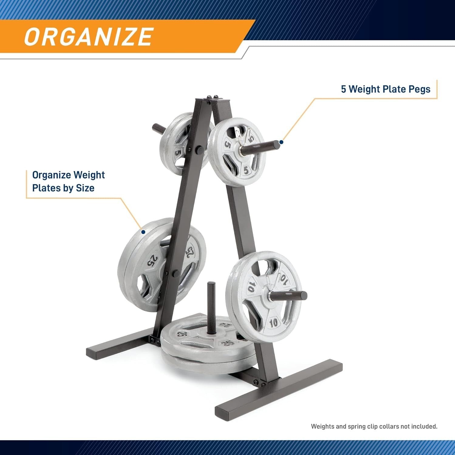 Sturdy Weight Plate Tree for 1-Inch Plates - Ideal for Home Gym Clutter