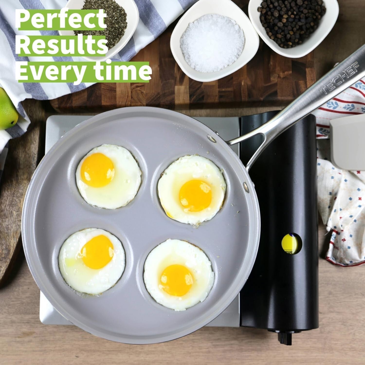 CeraTerra Nonstick 4-Cup Egg Frying Pan - PFAS & PFOA Free Ceramic Quality