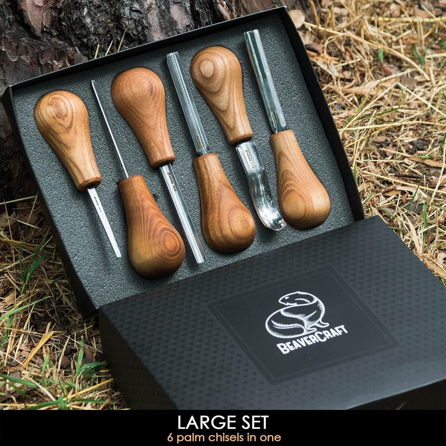 Professional Wood Carving Tools Kit - Ergonomic Palm Gouges for Precision