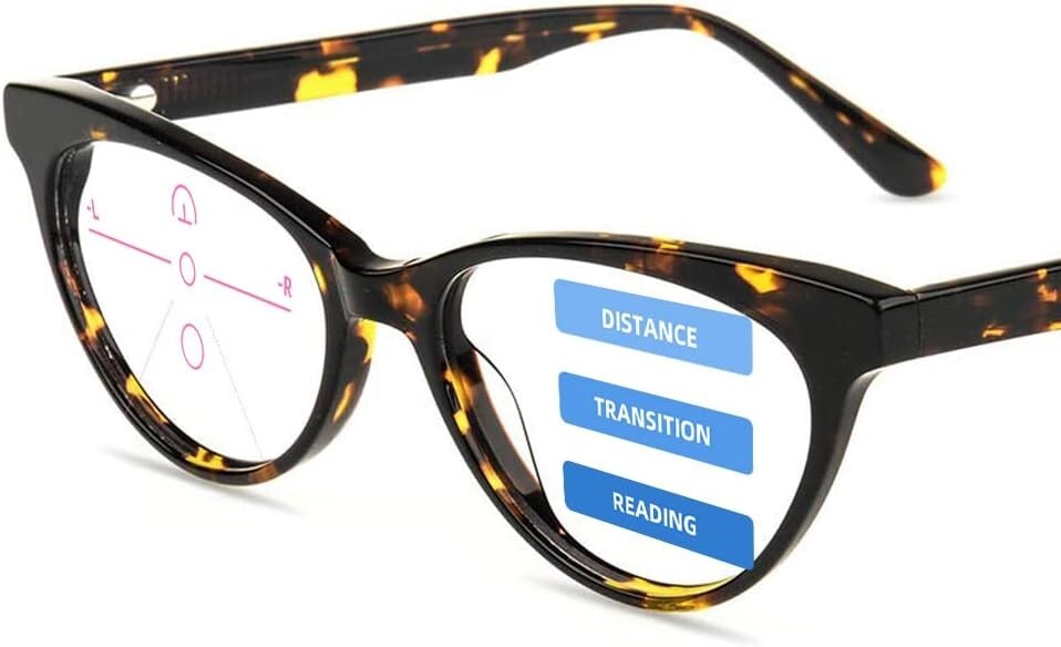 Elegant Cat Eye Computer Reading Glasses - 1.56 Progressive Blue Light Blockers