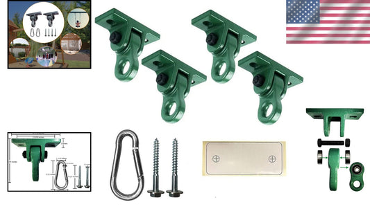 All-Weather 4-Pack Green Swing Hangers - Premium Aluminum with Complete Hardware