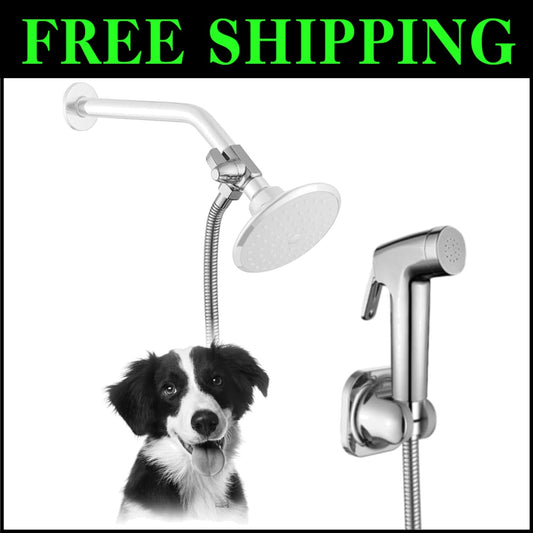 Premium Pet Shower Kit - 8ft Flex Hose & High-Pressure Spray for Easy Grooming