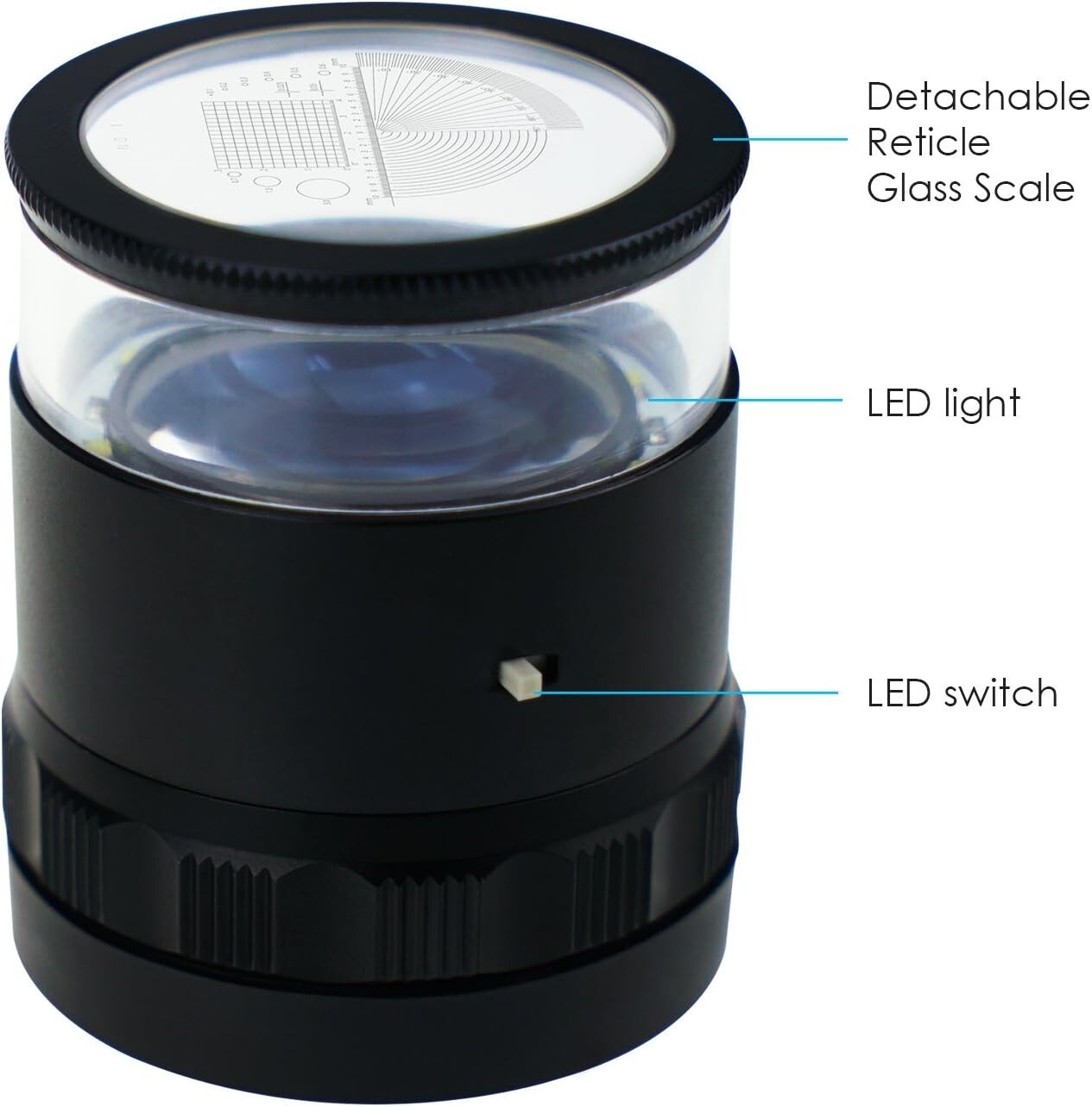 10x Illuminated Jewelers Loupe with LED and Stylish Leather Case for Collectors