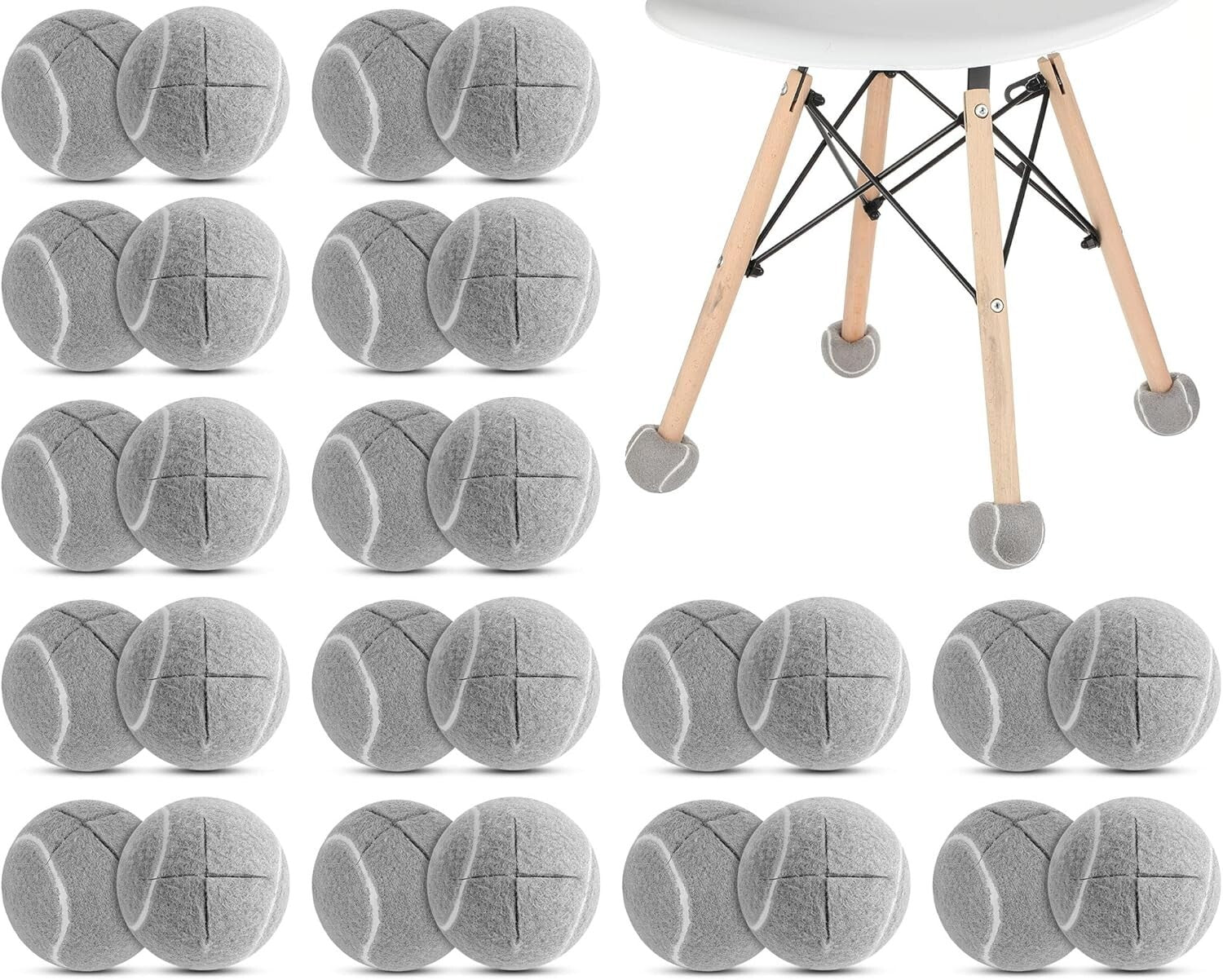 Durable Rubber Tennis Ball Foot Covers – 40 Pack for Stylish Home Protection