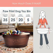 Load image into Gallery viewer, Indestructible Copper Galvanized Dog Toy Bin - Stylish 25 Qt Storage Solution
