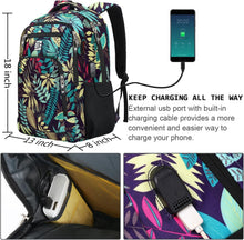 Load image into Gallery viewer, Water-Resistant Slim Laptop Backpack with USB Port - Unisex for College &amp; Travel