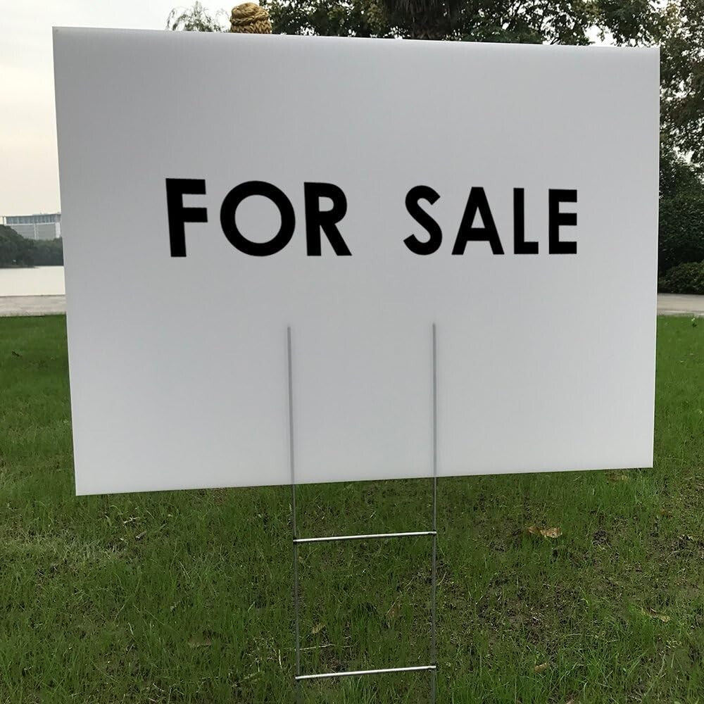 Durable 6 Blank Lawn Signs with H-Stakes 24"x18" for Garden or Business