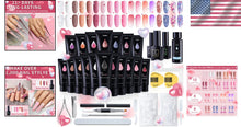 Load image into Gallery viewer, Gift-Ready 18 Color Poly Nail Gel Kit: Glitter Nail Art &amp; Temperature Effects