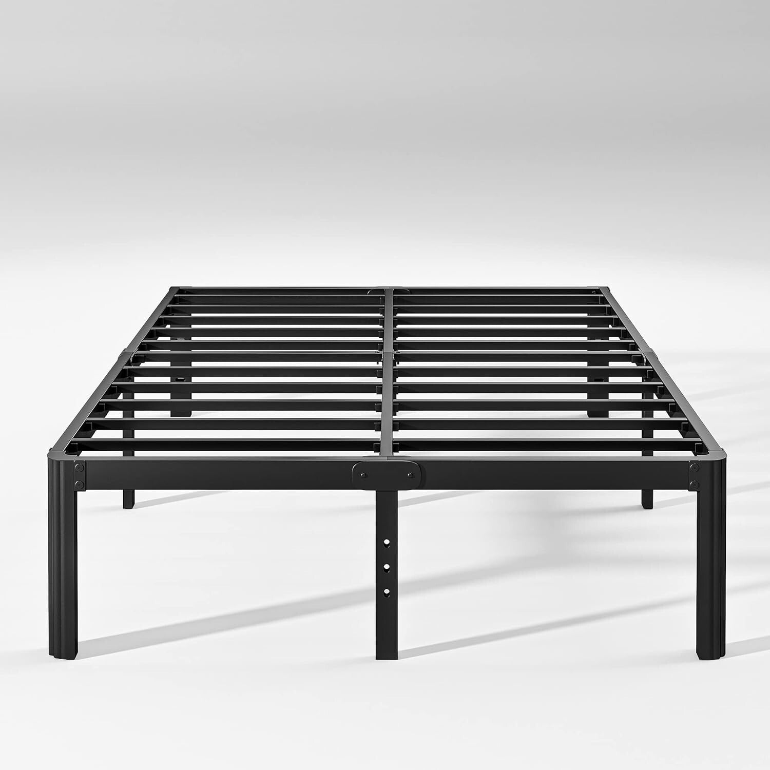 Full Size Black Metal Platform Bed Frame with Ample Storage and Stylish Finish