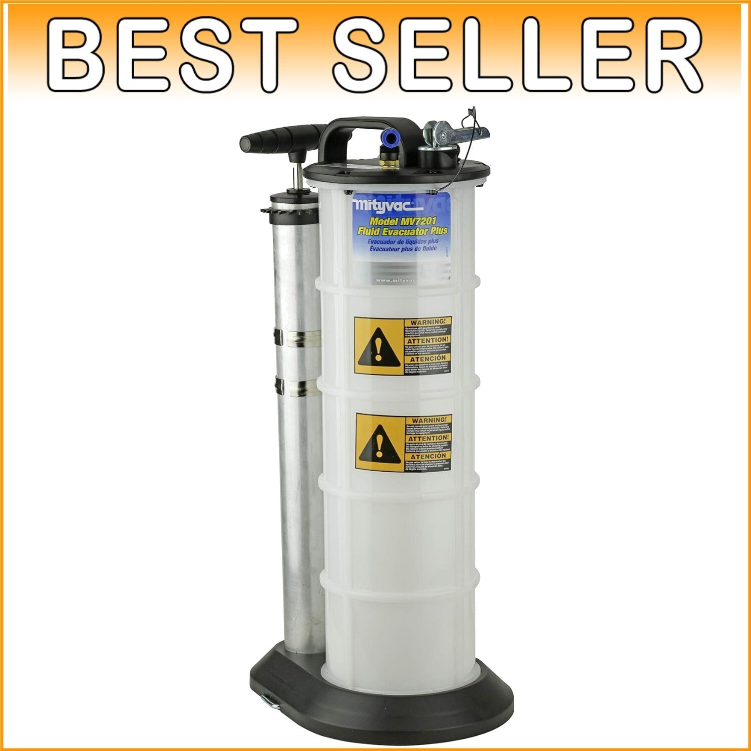 2.3-Gallon Fluid Evacuator & Dispensing Pump - Push Button & Chemical-Resistant