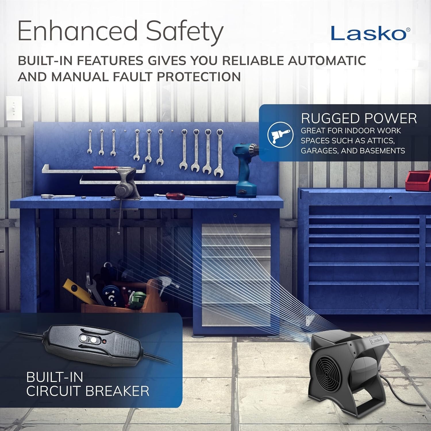 289 CFM Compact 12'' Utility Fan - High Velocity Performance for Indoor Use