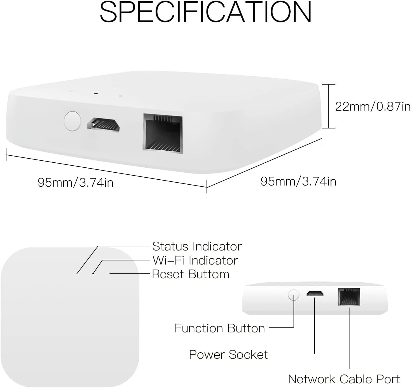 Compact ZigBee 3.0 & Bluetooth Smart Hub with Alarm Features for Home Automation