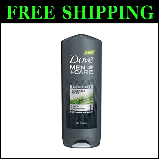 Dove Men+Care Minerals & Sage Body Wash 18 oz - Pack of 4 for Nourished Skin
