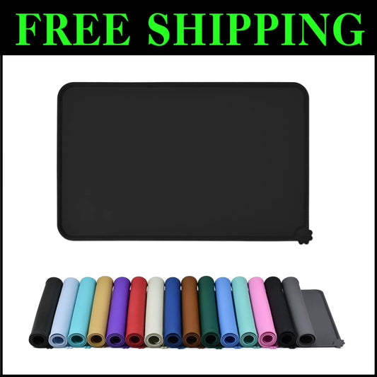 Premium Silicone Pet Feeding Mat - 32" x 24" for Pet Comfort & Cleanliness