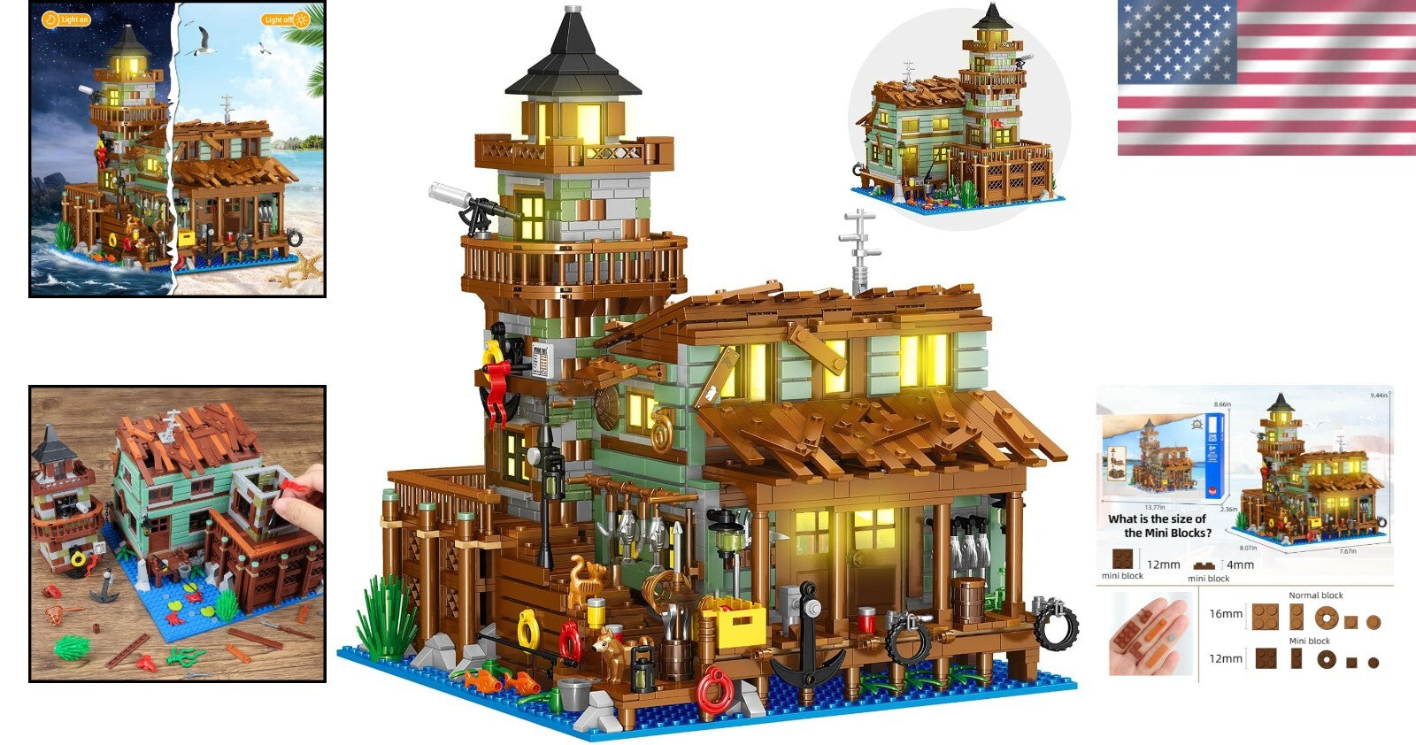 STEM Architecture Building Kit: Fishing Village Store House with 1881 Pieces