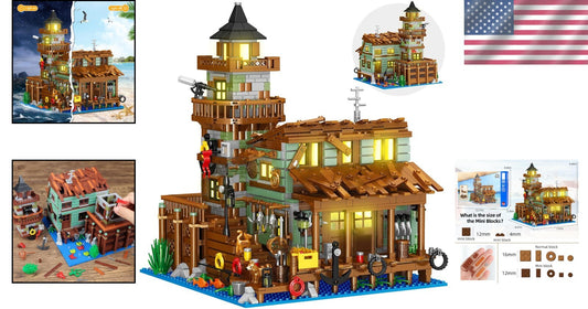 STEM Architecture Building Kit: Fishing Village Store House with 1881 Pieces