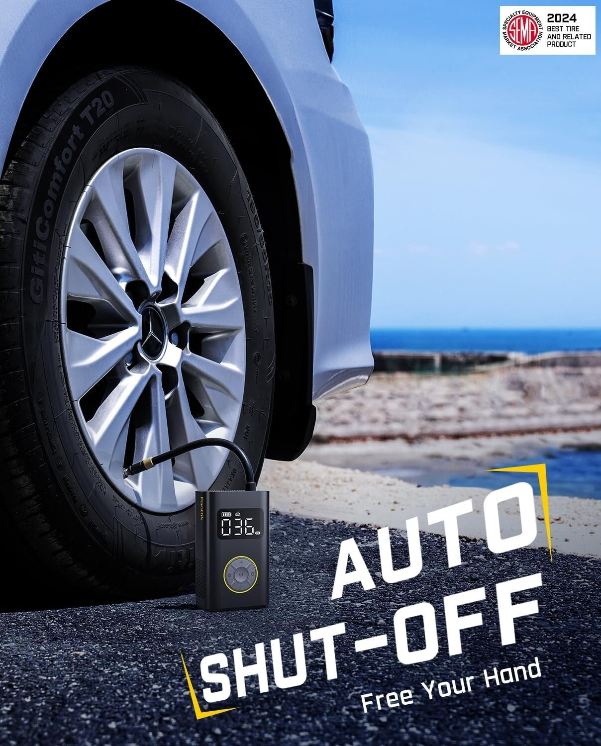 Fanttik X9 Pro Electric Bike Pump - 150 PSI Auto Shut-off, Lightweight Design