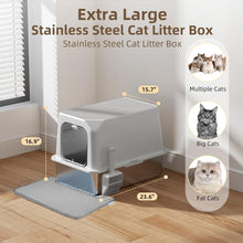 Load image into Gallery viewer, Anti-Leak Extra Large Cat Litter Box with Lid - Ideal for High-Urinating Cats