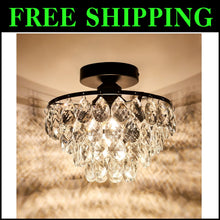 Load image into Gallery viewer, Small Modern Crystal Ceiling Light Chandelier for Hallway &amp; Bedroom Elegance