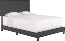 Load image into Gallery viewer, Milan Upholstered Platform Bed Frame - Adjustable Headboard in Black, Full Size