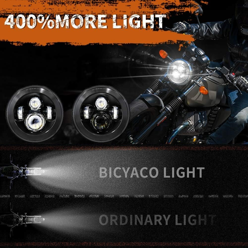7 Inch LED Headlight for Harley Davidson - High-Performance & DOT Approved
