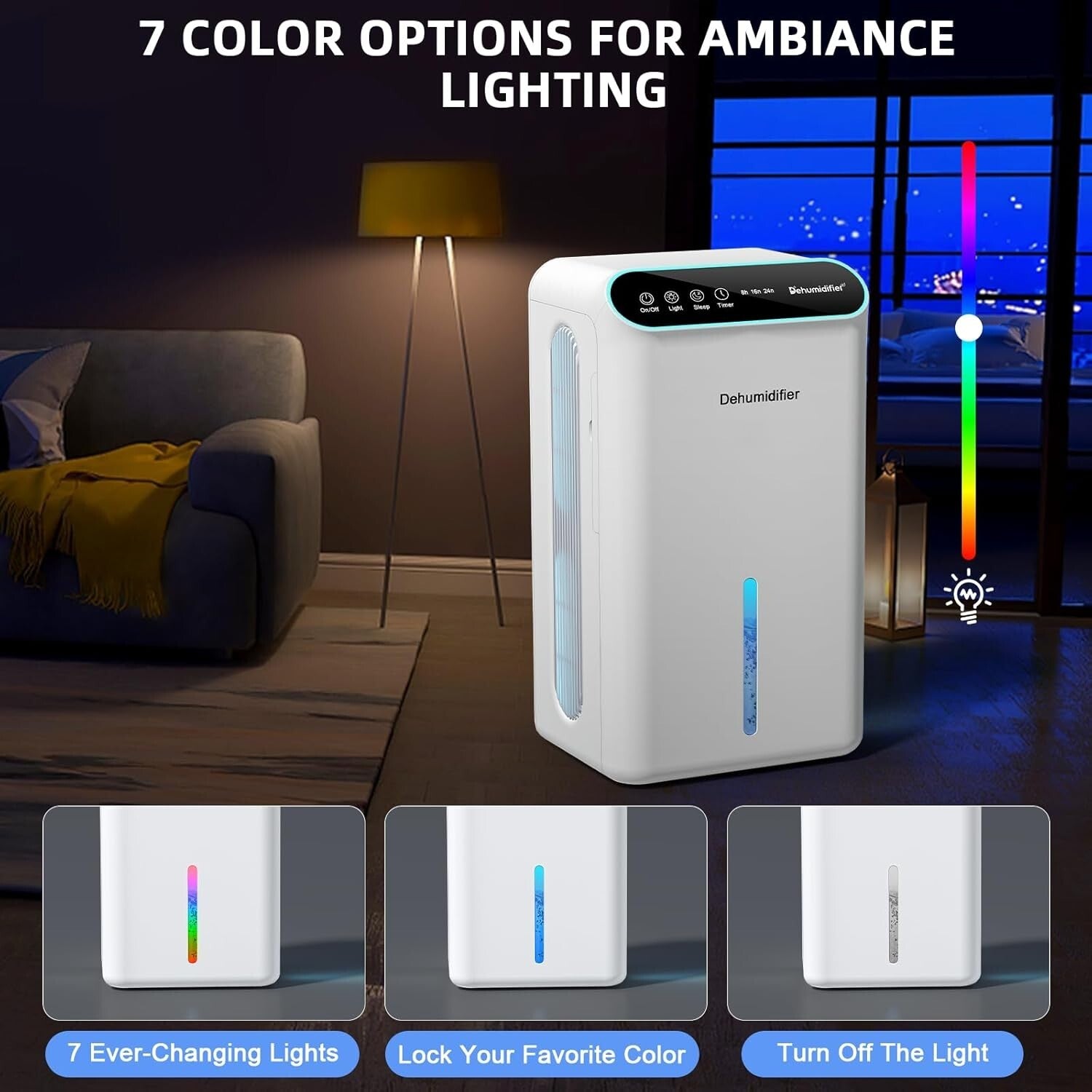 Ultra-Quiet 86oz Dehumidifier for Bedrooms with Aromatherapy & Auto Shut-off