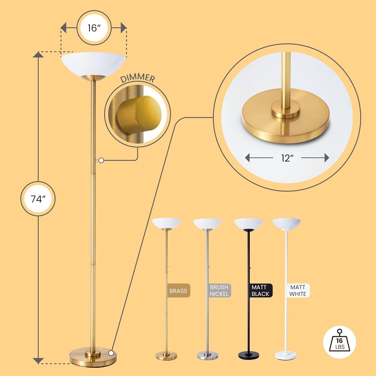 Stylish Dimmable Floor Lamp - 8000 LUMEN for Comfort and Elegance in Any Space