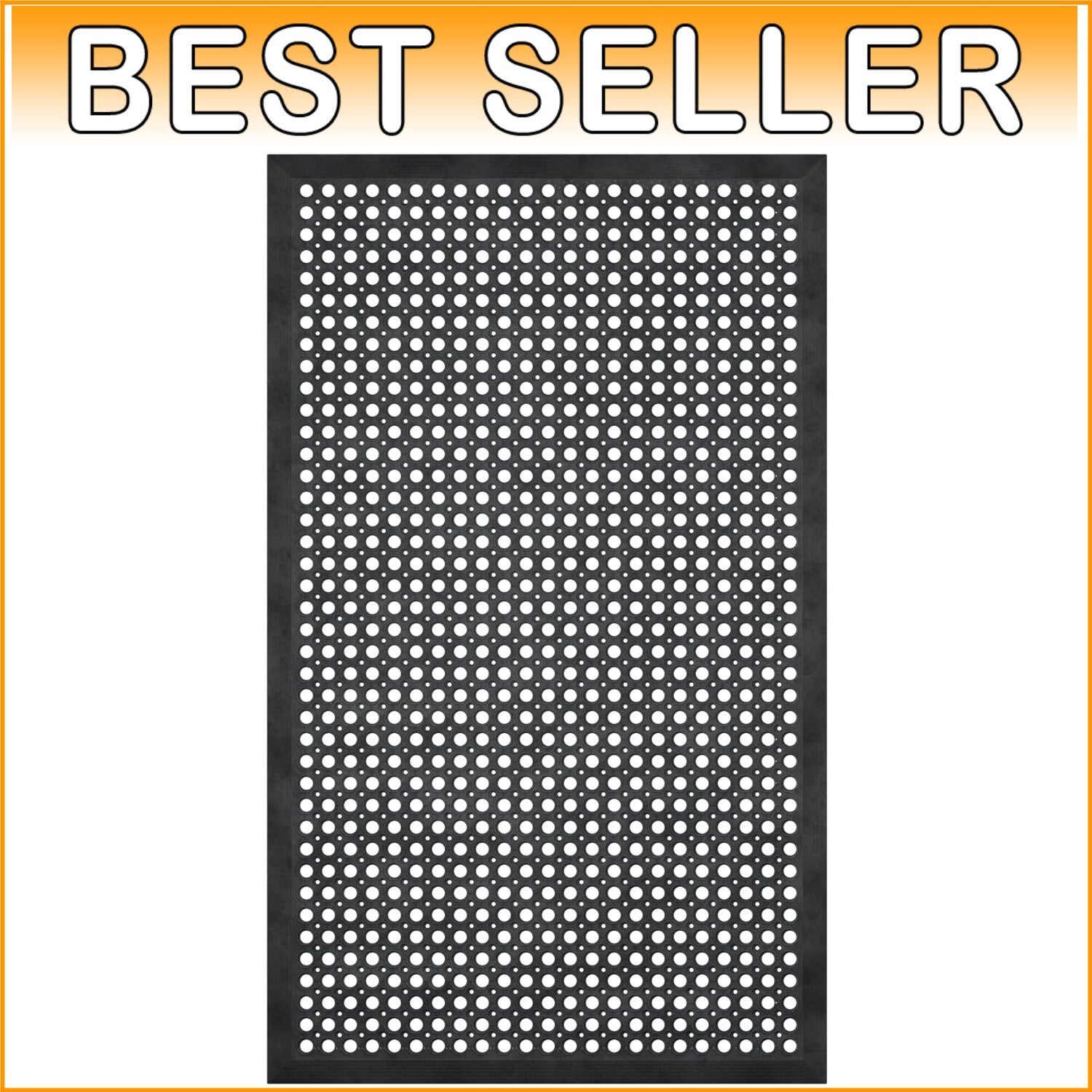 Durable Indoor/Outdoor Rubber Doormat 3'x5' - Low Profile & Fade Resistant