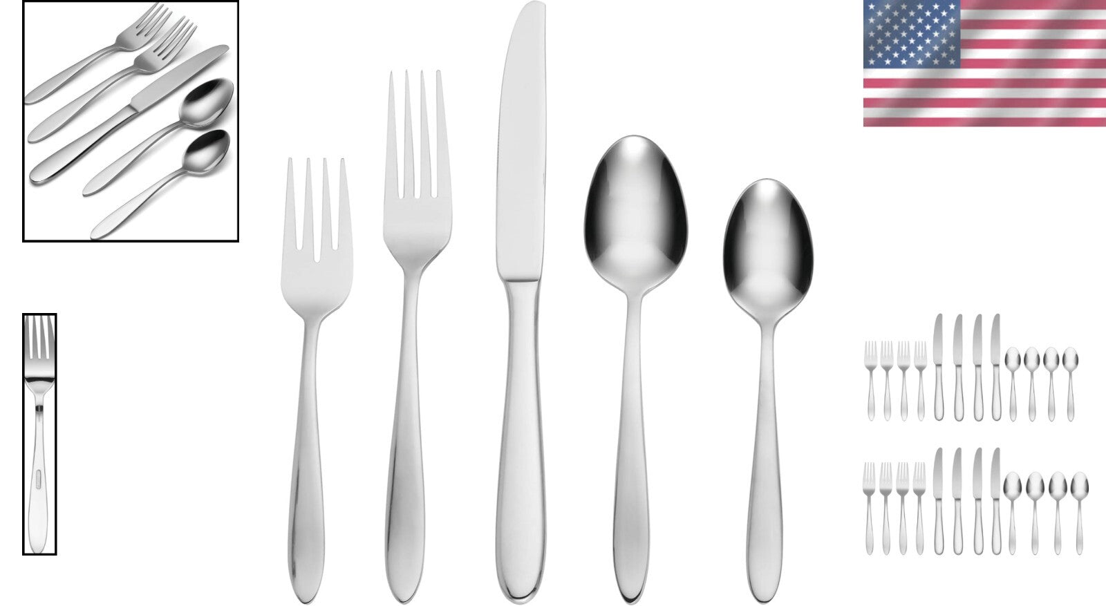 Elegant 20-Piece Flatware Set for 4 - Durable Stainless Steel, Dishwasher Safe
