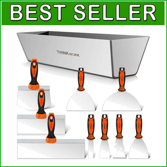 All-in-One 10-Piece Putty Knife & Drywall Scraper Set - Rust-Resistant Tools