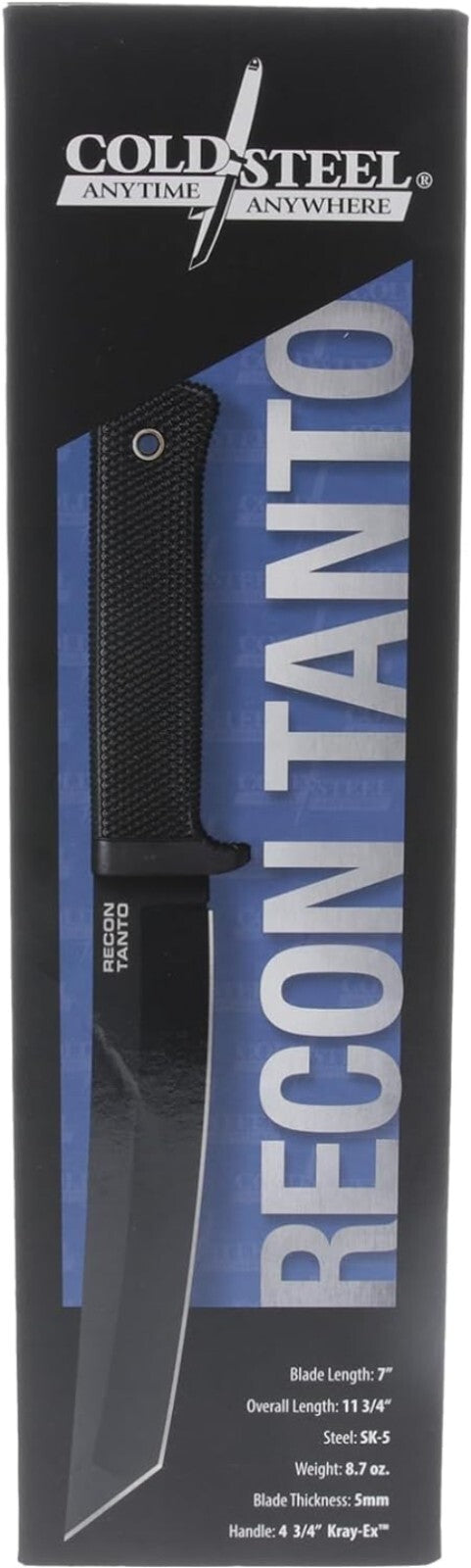 7" Tanto Point Tactical Knife with Secure-Ex Sheath - Ultimate Durability & Grip