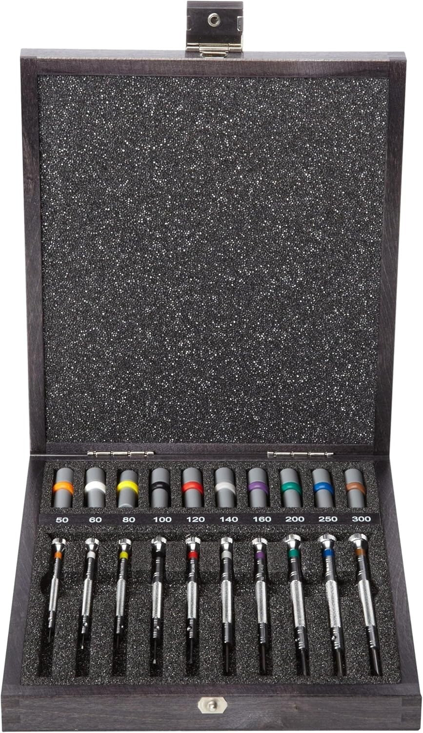 10 Chrome Plated Brass Screwdrivers with Spare Blades - Perfect Watch Repair Kit