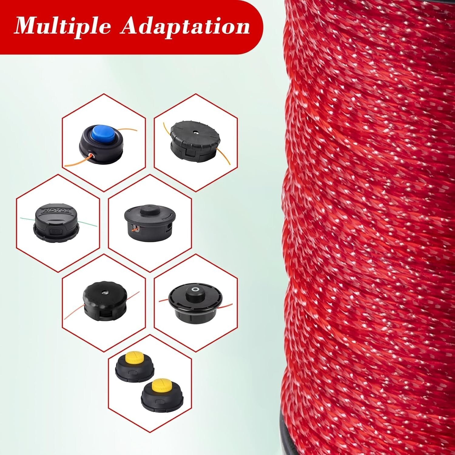 .095-Inch Twist Trimmer Line - 5LB Red Nylon for Gasoline-Powered Trimmers