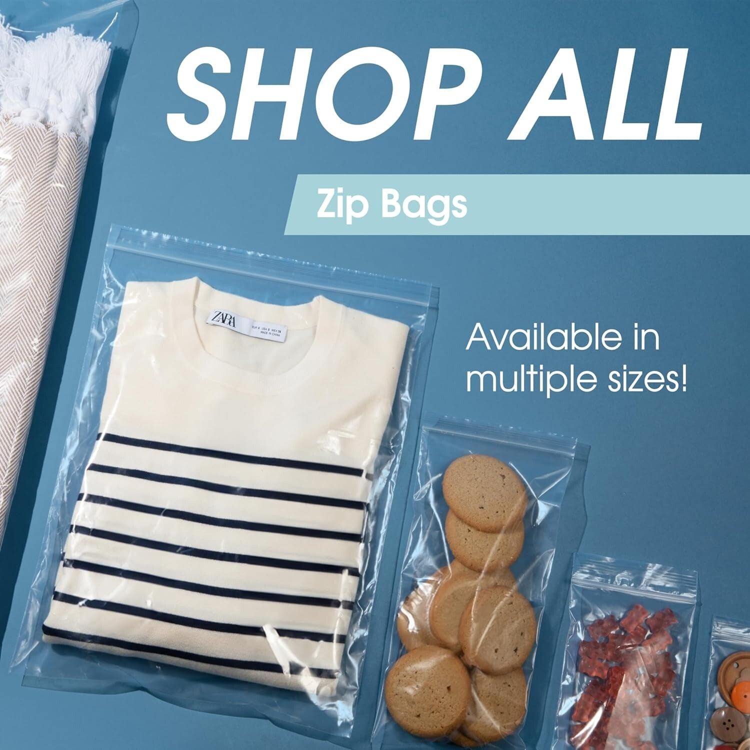 14 x 24 Clear Zip Lock Bags - 100 Count, 2 Mil Thickness for Garment Protection