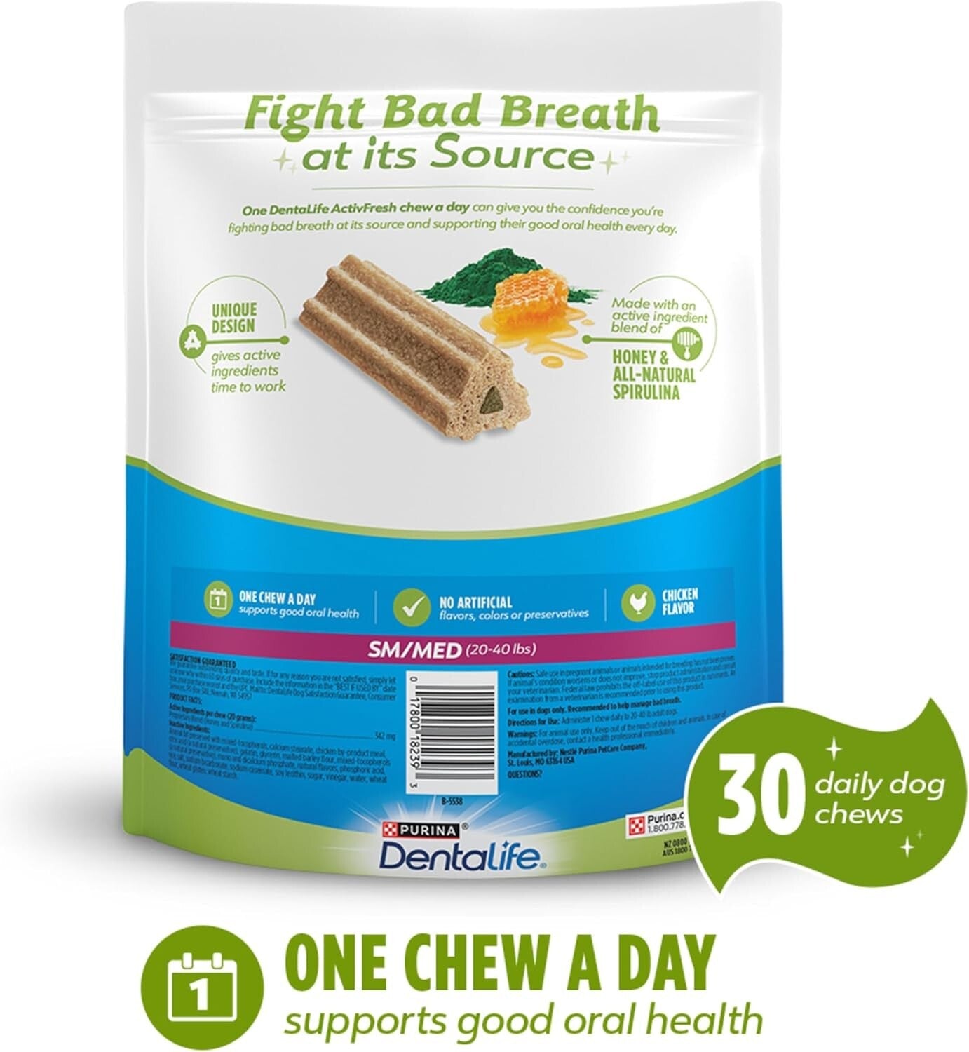 ActivFresh Dental Chews for Small & Medium Dogs - 90-Piece Breath Fresheners