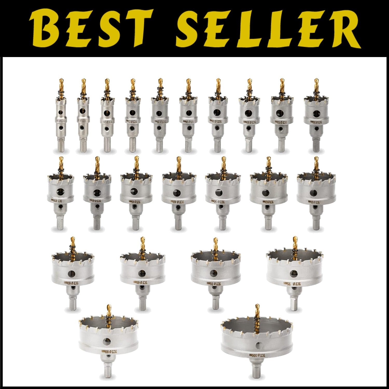 23PCS TCT Carbide Hole Saw Set for Precision Metal Cutting & Durable Performance