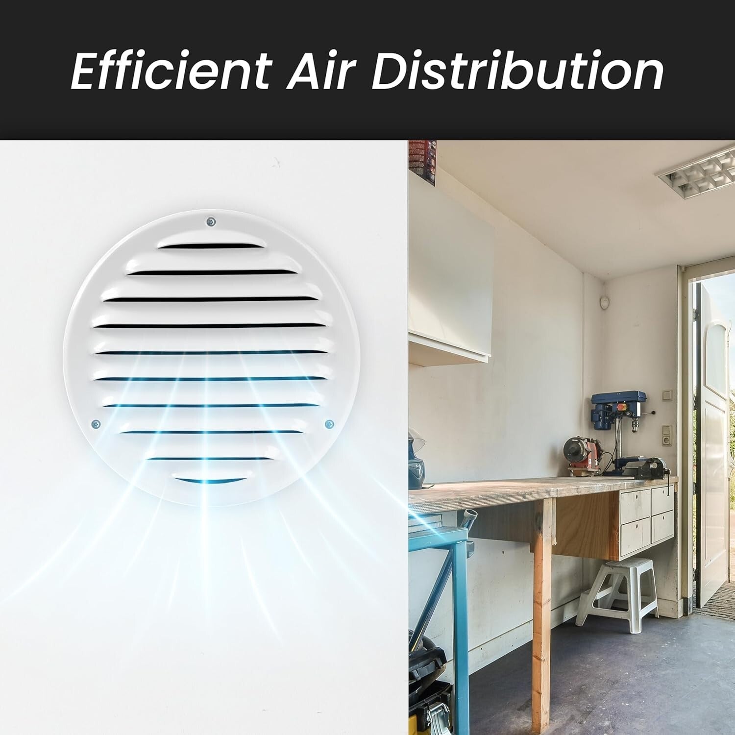 4" Metal Air Vent Grilles - Durable White Covers - Pack of 5 for Easy Mounting