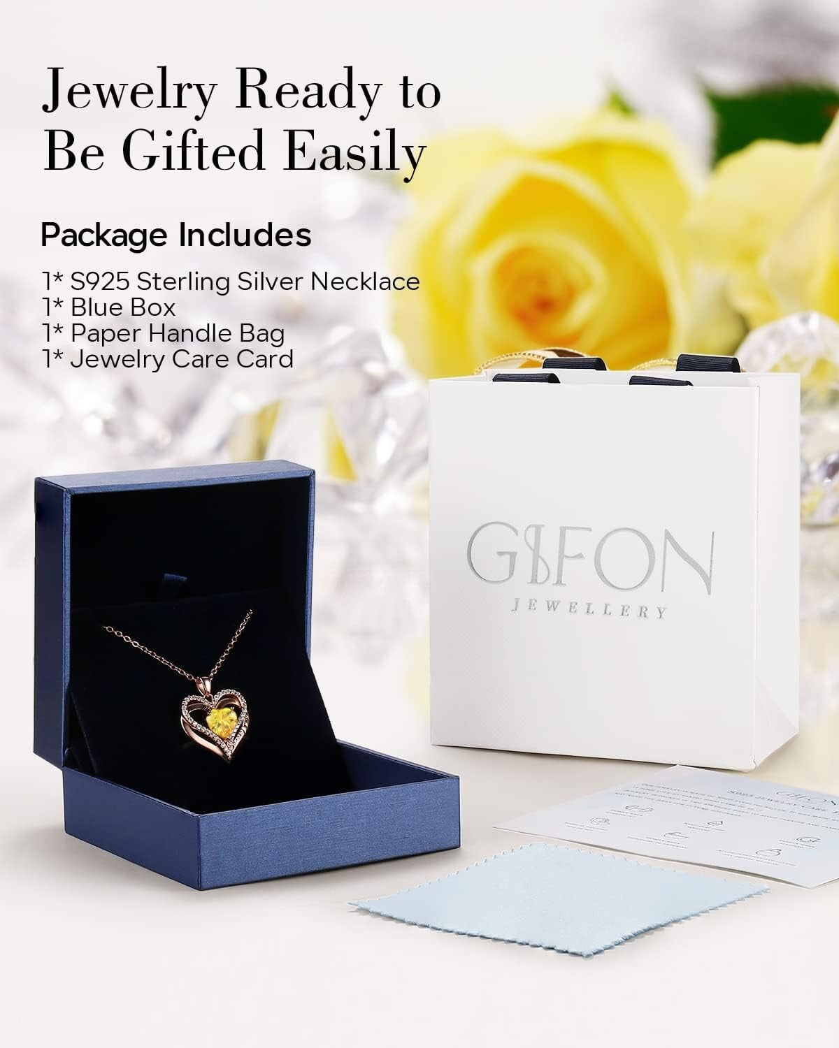 Charming S925 Sterling Silver Necklace with Heart Zirconia - Gift-Ready Design