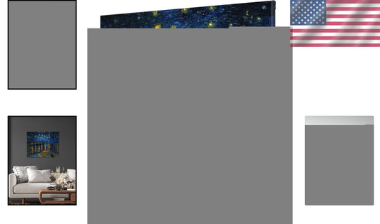 Stunning Starry Night Over The Rhone Canvas Wall Art - 30x24 with Hanging Tools