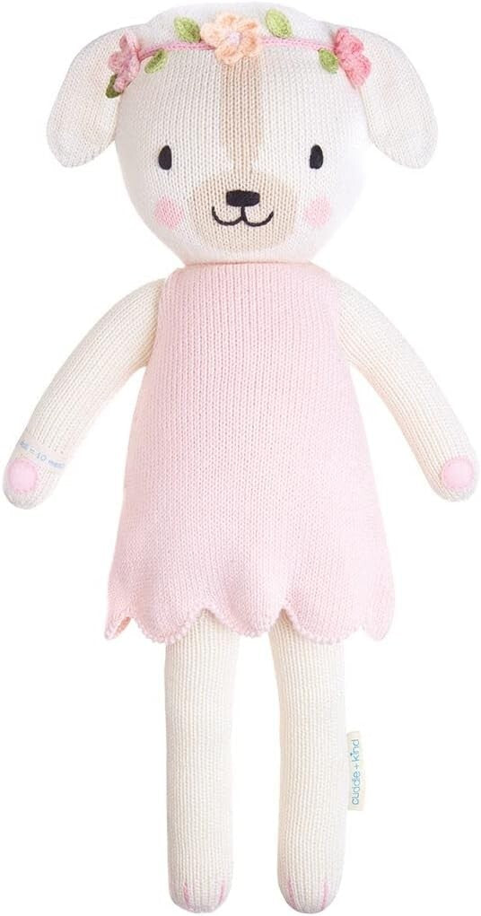 Charlotte The Dog Hand-Knit Doll - 100% Cotton, Fair Trade, 10 Meals Provided