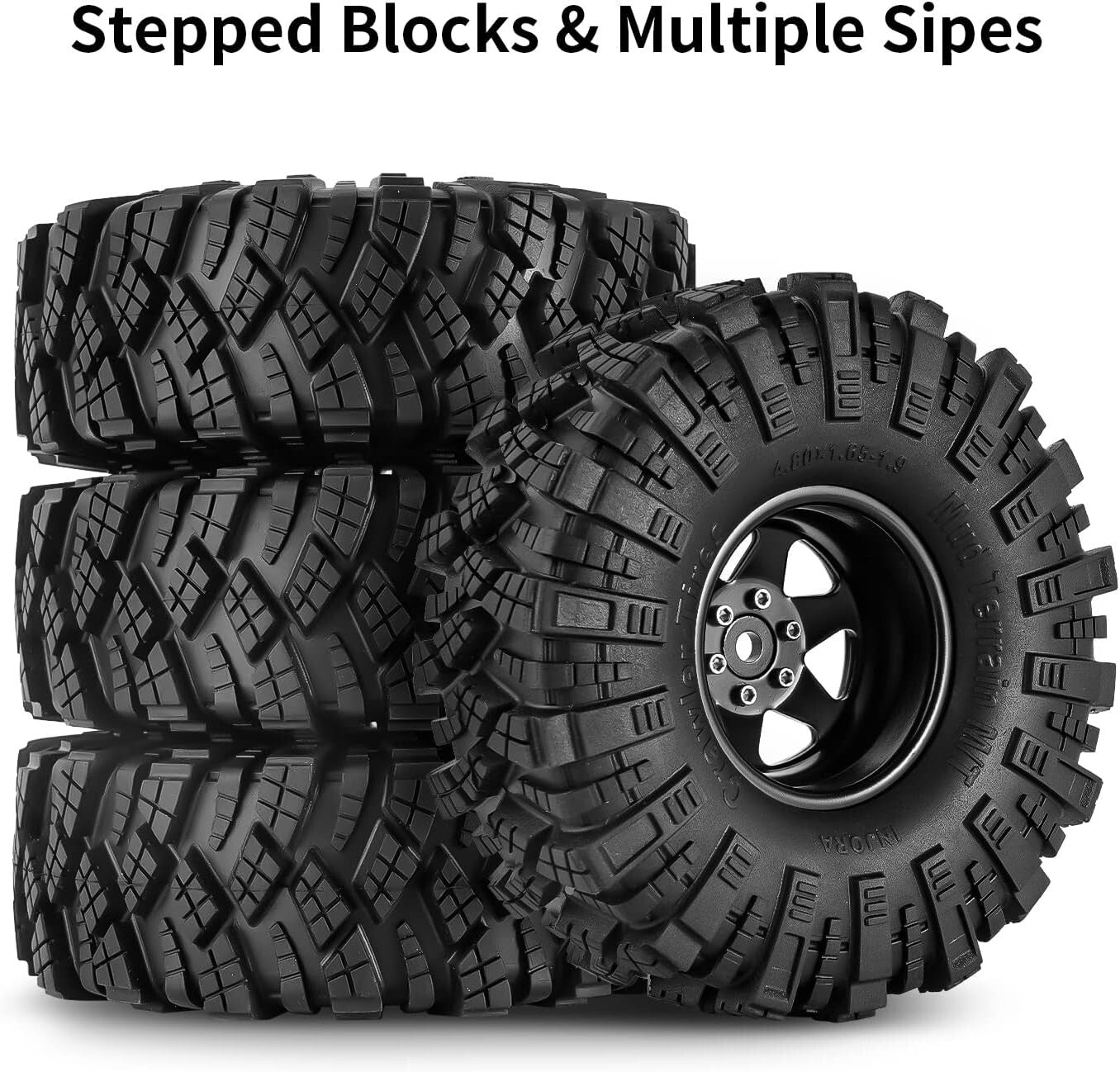 High-Performance 1.9" Mud Tires & Beadlock Rims for Ultimate RC Crawler Control