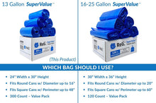 Load image into Gallery viewer, Durable 13 Gallon Blue Recycling Trash Bags | 300 Count - Leak Proof Design