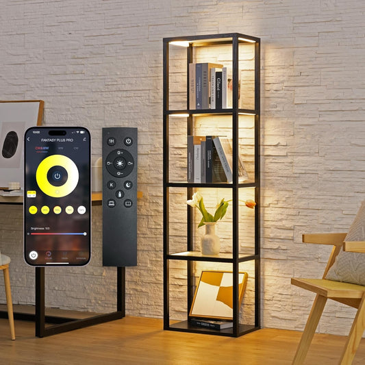 Children's Fantasy Pro LED Display Shelf with 4 Glass Shelves and Smart Lighting