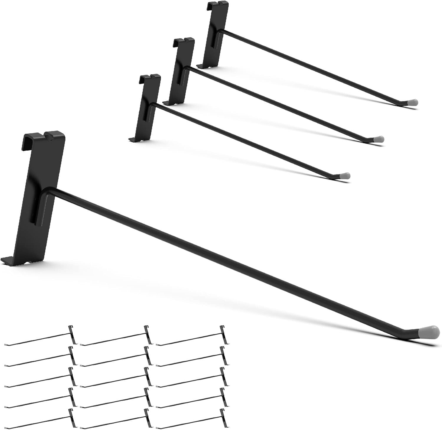 Durable 12-Inch Black Gridwall Hooks - Set of 32 for Smart Organization