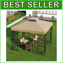 Load image into Gallery viewer, Upgrade to Stylish 10'x10' Double Tier Gazebo Canopy Cover - Mosquito Defender