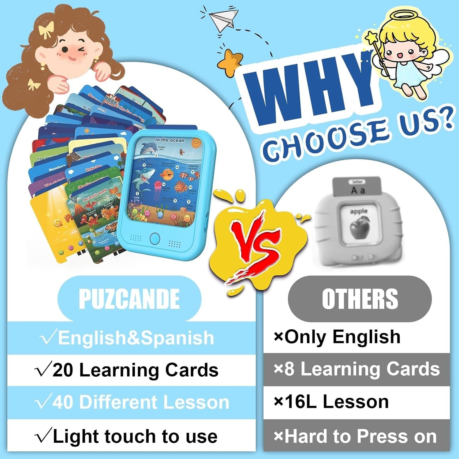 Bilingual Kids Educational Tablet Toy: 40 Themes for Interactive Learning